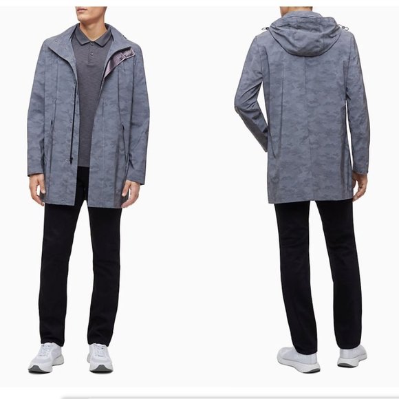 Calvin Klein Reflective Camouflage Zip Rain Coat - Picture 1 of 16